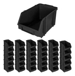 Comprar Kit Com 36 Gaveteiros De Plástico Organizador Bin Nº 6 Preto no Mercado Livre