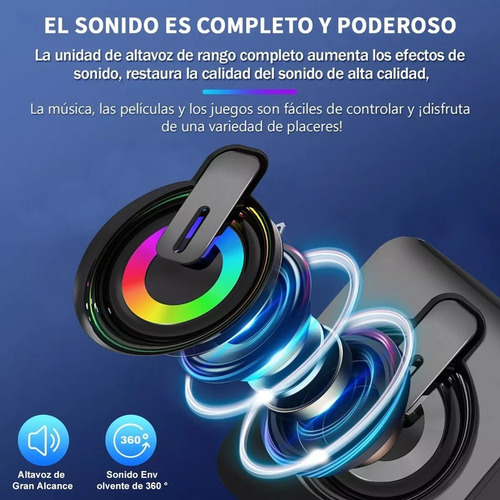 Bocinas Para Pc Computadora Escritorio Altavoz Rgb Subwoofer