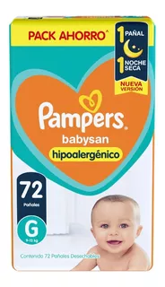 Pañales Pampers BabySan G por 72 unidades