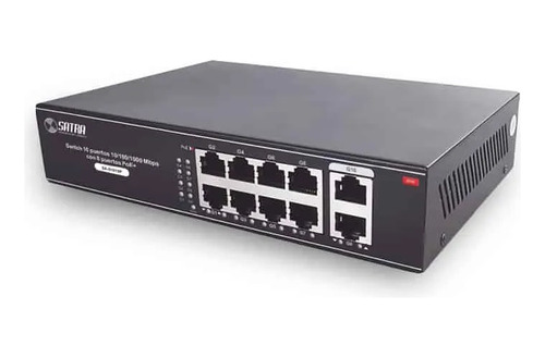 Satra Sa-s1010p Switch Poe 8 Puertos Gigabit 2 Uplink 120w