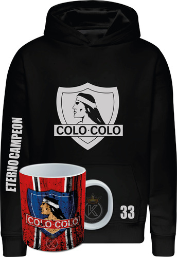 Poleron Colo Colo + Tazon - Eterno Campeon - Futbol Chileno - Juego - Estampaking