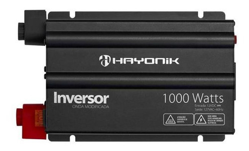 Inversor 1000w 12v/127v Onda Modificada Cinza Escuro Hayonik