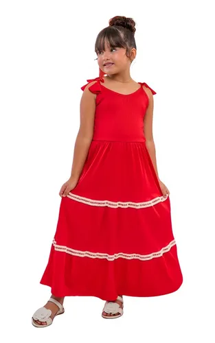 Vestido longo hot sale infantil listrado