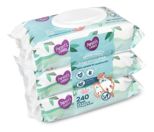 Parents Choice Toallitas Húmedas, Sin Fragancia, Suaves 240