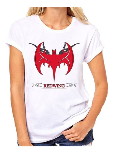 Remera De Mujer Redwing Murcielago Alas Rojas Art