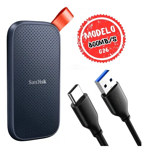Ssd Sandisk Portátil Externo - 2tb - 800mb/s - Sdssde30-2t00-g26