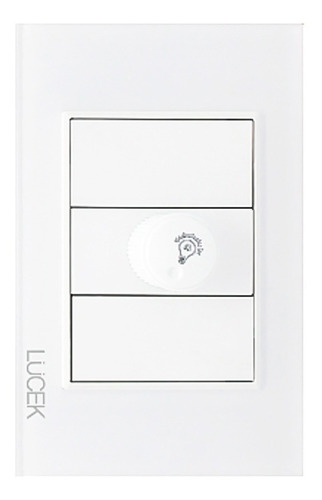 Placa Cristal Blanco 1 Dimmer Lucek