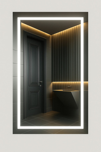 Espelho Retangular Jateado Led 140x100 Lapidado Decorativo