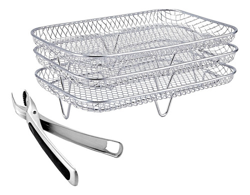 . Accesorios For Freidora De Aire En Rack Apilable De Tres