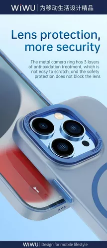 Funda rígida iPhone 12 Pro Max con protector de cámara metal (azul) 