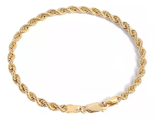 Pulsera Esclava Brazalete de Acero Inoxidable Chapada en Oro Para Hombre