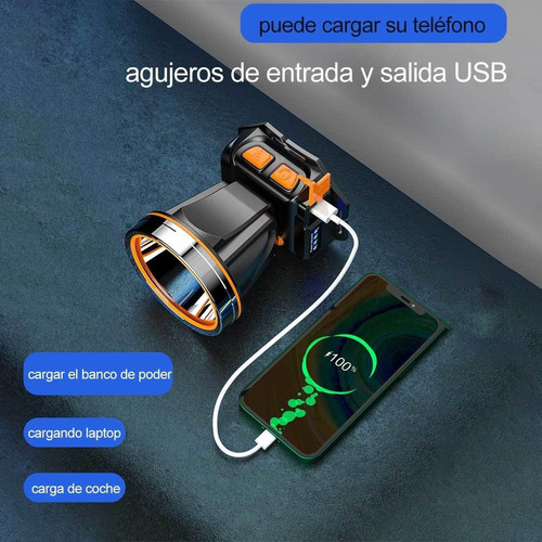 Lámpara Tipo Minero Recargable Y Potente De Cacería