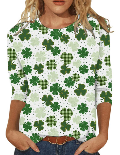 Camiseta Estampada Del Día De San Patricio Q Para Mujer, Man