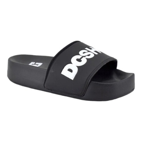 Ojota Dc Shoes Modelo Slide Plataforma Negro Blanco