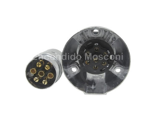 Conector Trailer 7 Contactos De Bronce Cuerpo De Aluminio