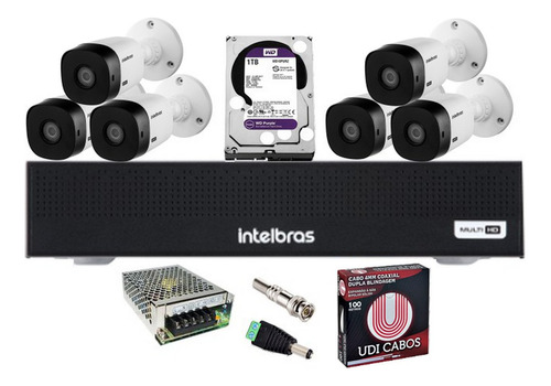 Kit Dvr 8ch Mhdx 1008c 6 Cameras 1120 Hd1tb Purple Intelbras