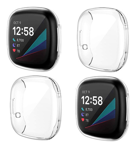 Protector De Pantalla Fitbit Sense/versa 3 Soft Pack 4 Clear