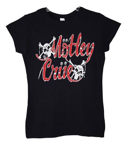 Polera Mujer Motley Crue Logo Skull Rock Abominatron