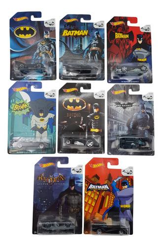 8 Hot Wheels Colección Batman 75 Aniversario Completa 2014