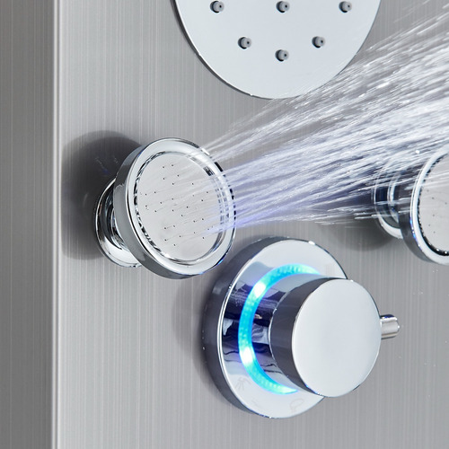 Led Shower Panel Tower System, Brushed With Nickel