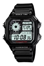 Comprar Reloj De Pulsera Casio Digital Ae-1200 De Cuerpo Color Negro, Digital, Fondo Gris, Con Correa De Resina Color Negro, Dial Negro, Subesferas Color Gris Y Negro, Minutero/segundero Negro, Bisel Color Ne