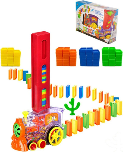 Tren Domino Automático Electrónico Para Niños Juguete 60pz