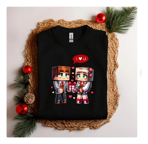 Polera Unisex Minecraft Game Video Amor Valentin Estampado