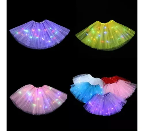 Saia Tule Preta Luz Led Adulto Fest Bruxa Halloween Fantasia