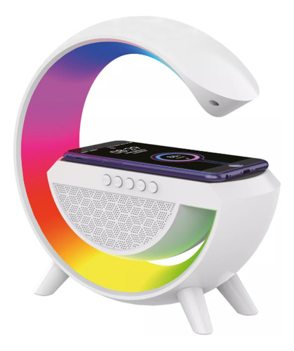 Parlante Portatil Bluetooth Luz Led Atmosfera Inteligente G Color Blanco