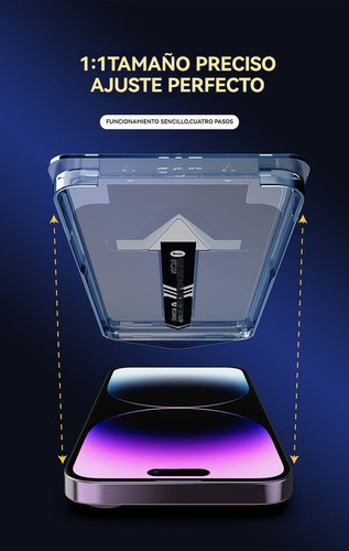 USDILU Mica Cristal Templado Para iPhone 16 Pro 6.3 Pulgadas 1 Pcs Protector Pantalla Hd Fácil Instalación Sin Burbujas Cobertura Total Compatible Con Estuches