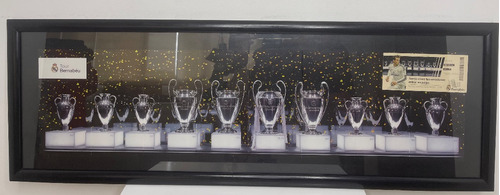 Cuadro Copas Real Madrid Tour Bernabéu / Entrada Coleccionab