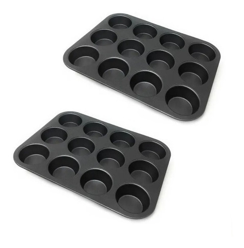 Pack X2 Moldes 12 Cupcakes Molde Cupcake Molde Muffin Gris