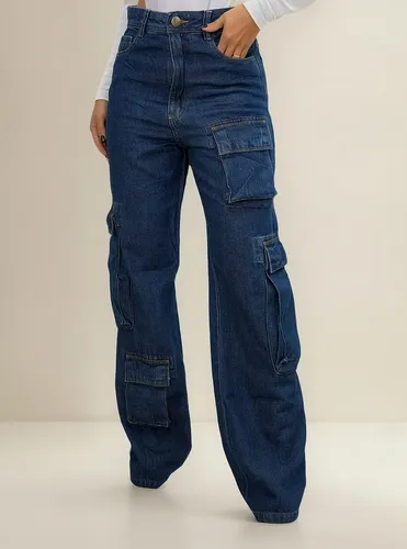 Calça Cargo Feminina Wide Leg Bolsos Grandes Sal  E Pimenta
