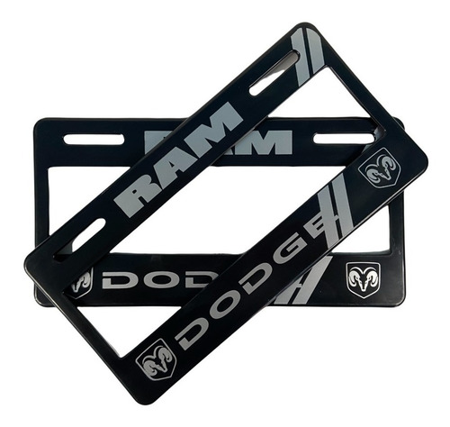 Par De Marcos Portaplacas Dodge Ram Plata Tipo Europeo Ancho