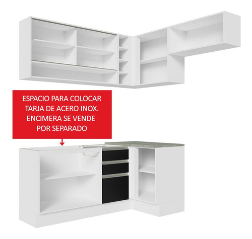 Cocina Integral Completa Modular Madesa Glamy 349cm Bn 06