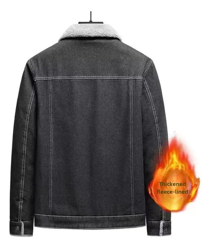 Chaqueta Bomber De Mezclilla Con Forro Polar Para Hombre, Pa