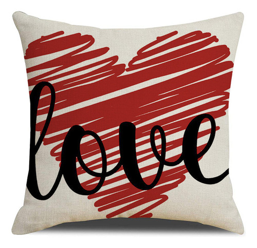 4 Juegos De Fundas De Cojín, Estampado Rojo De Amor, 45 X 45