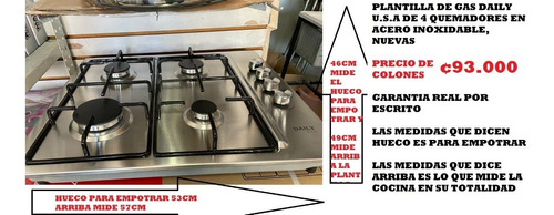 Plantilla De Gas De Empotrar De 4 Quemadores  Daily U.s.a.  