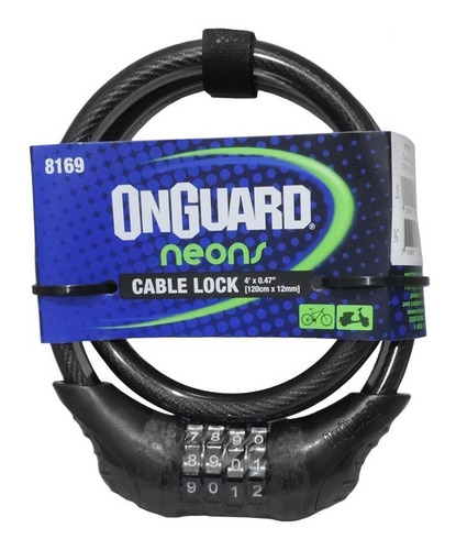 Cadeado Segredo Bike Onguard 8169 Bicicleta Moto Neon