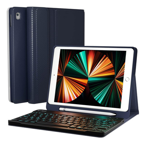 Funda Con Teclado Eveo / Para iPad 10.2   / Dark Blue