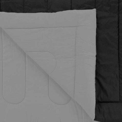 Acolchado De 2 1/2pl. Reversible Directo De Fabrica Color Negro/gris Claro