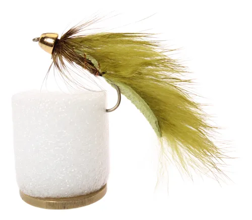 5x Moscas Streamer Zonker Verde Oliva Pesca Flyfish Fogfly