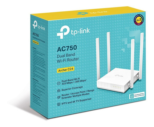 Router Wi-fi Doble Banda 4 Antenas Ac750 Tp-link Archer C24