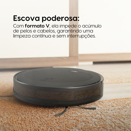 Robô Aspirador Ropo Smart Pet, Anti Pelos Com Conectividade Cor Preto 127/220V