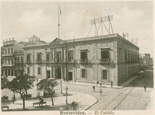 El Cabildo En 1898 Montevideo Antiguo - Lámina 45x30 Cm.