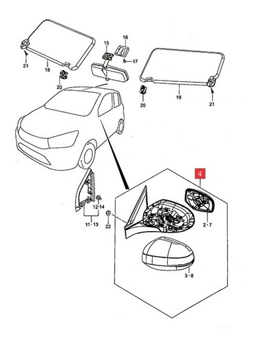 Espejo Izq. Manual Con Control Suzuki Celerio Gl 2018-