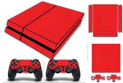 Skin Para Ps4 Fibra Carbon Consola +2 Control Playstation 4