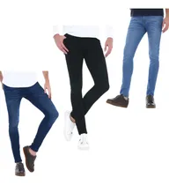 Comprar Jeans Pantalon Mezclilla Stretch Skinny Para Hombre Pack X 3
