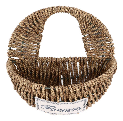 Cesta De Pícnic Tejida Con Flores Rústicas 24cm