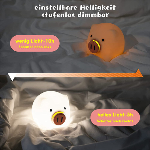 Luz Nocturna Led Kawaii, De Silicona, Regulable, For Bebés